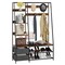 6-In-1 Freestanding Hall Tree Coat Rack W/ Bench And Fabric Dressers Rustic Brown